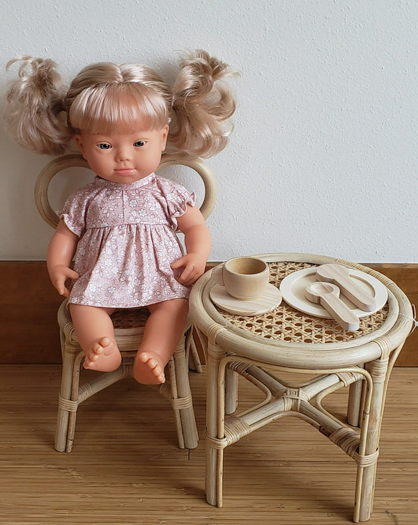 Rattan Mini Doll Table