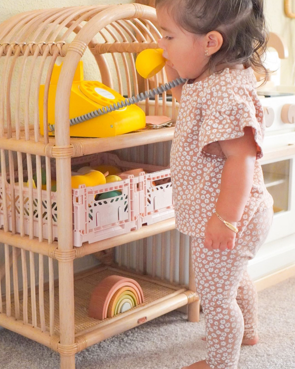 Poppie Mini Rattan Shelf Playroom Kids Room Toddler Kitchen Unique Handmade Eco-Friendly Small
