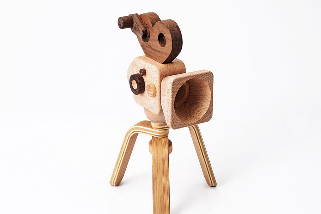 Super 16 Pro Wooden Toy Camera With Tripod wooden toy Father's Factory   