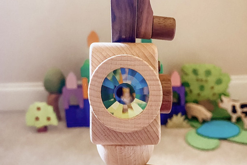 Super 16 Pro Wooden Toy Camera With Tripod wooden toy Father's Factory   