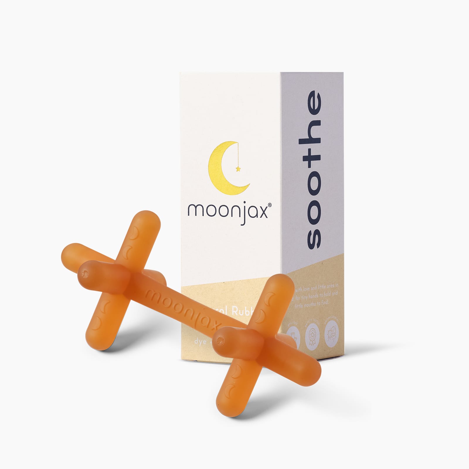 The best baby teether: 1-pack natural hevea tree rubber teether TEETHER Moonjax®   