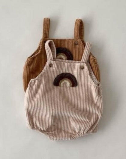 Rainbow Corduroy Baby Romper Baby Clothing Little Wonder & Co.   
