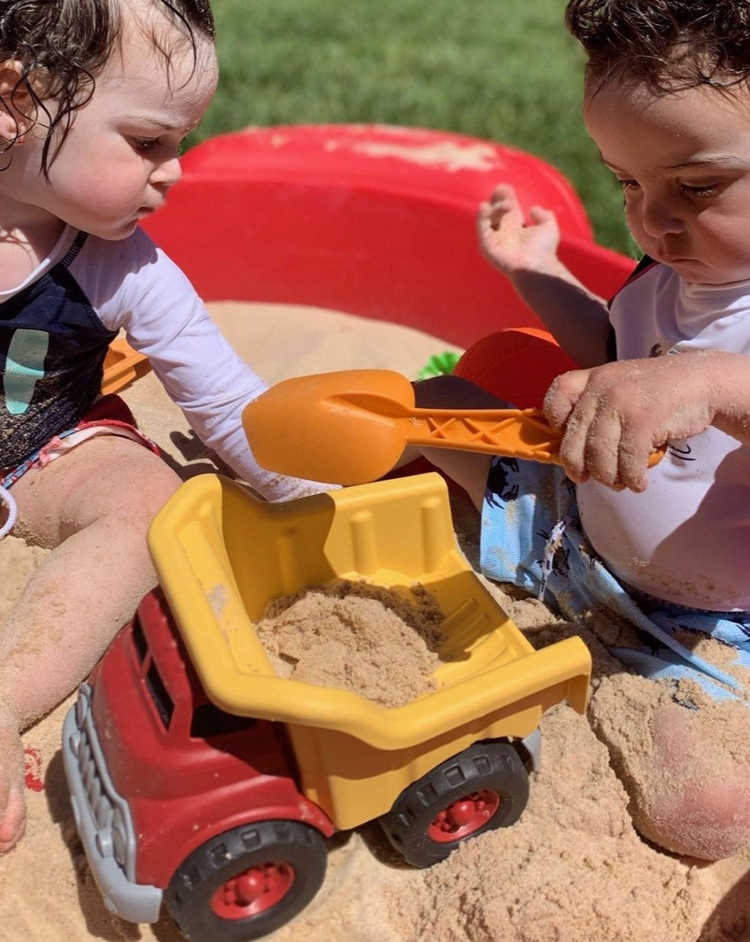 Green Toys Dump Truck Play Vehicles Green Toys Red + Yellow  