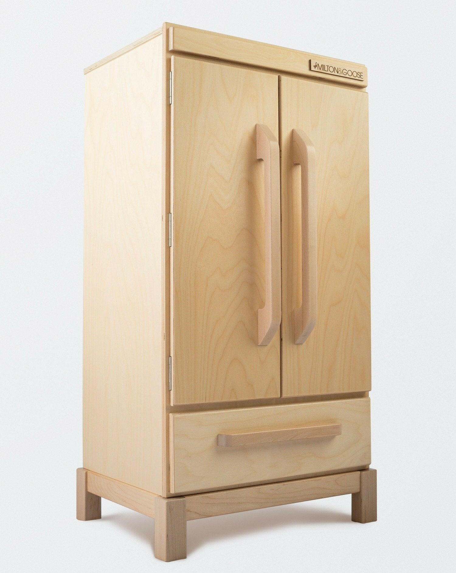 Wooden Play Refrigerator - Natural Kids Toys Milton & Goose Natural  