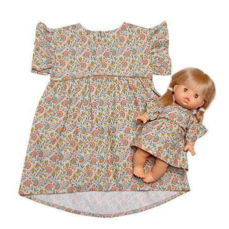 Minikane Doll & Me Outfits -  Daisy Dress in cotton double gauze Fleur Doll Clothing Minikane 12M Fleur 144292