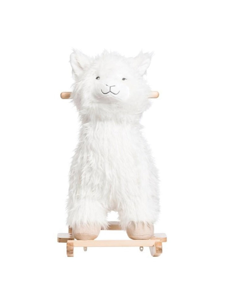 Plush White Rocking Llama Kids Toys Bloomingville Mini   