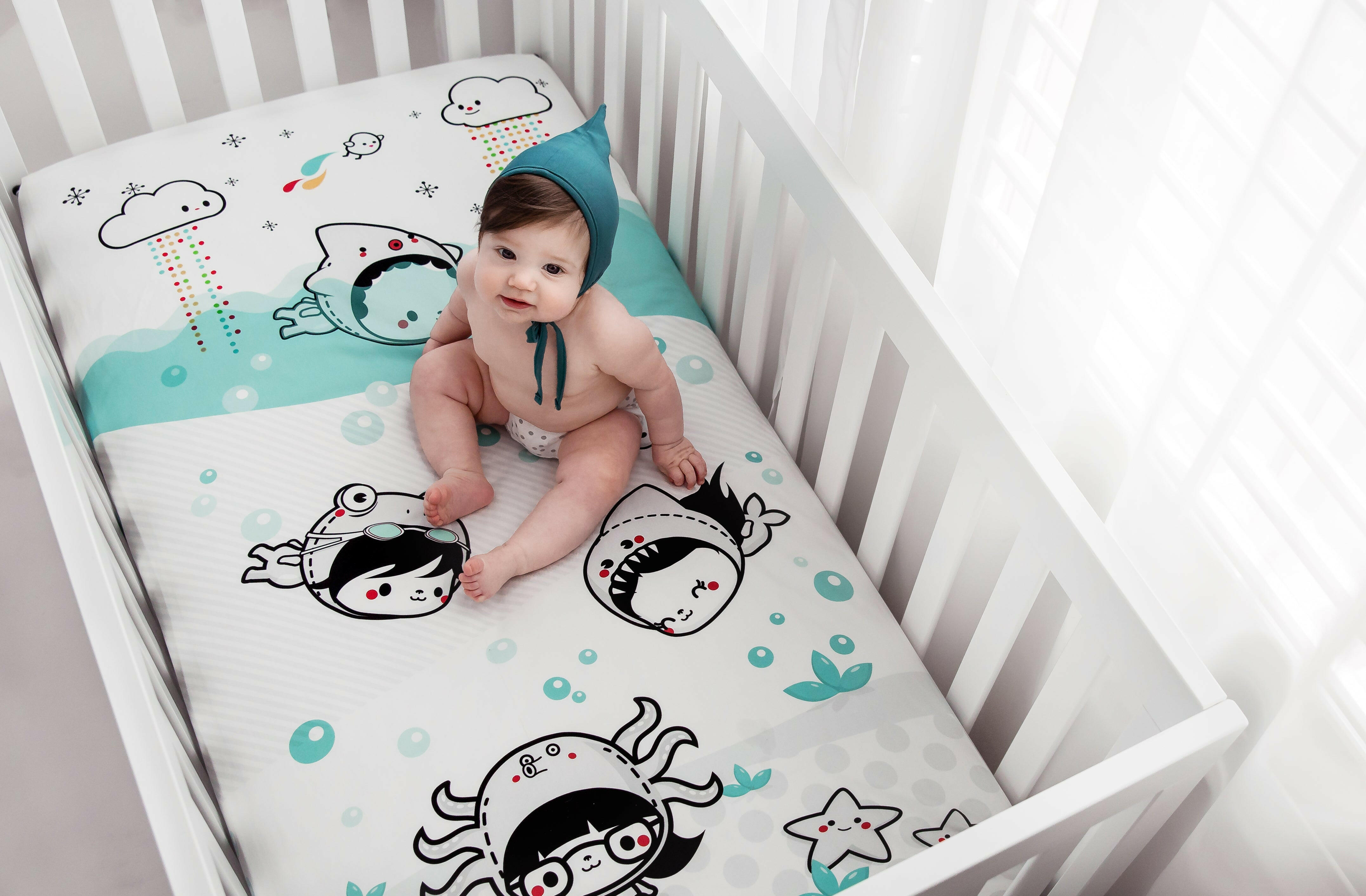 Dive In Organic Standard Size Crib Sheet Crib sheets Rookie Humans   
