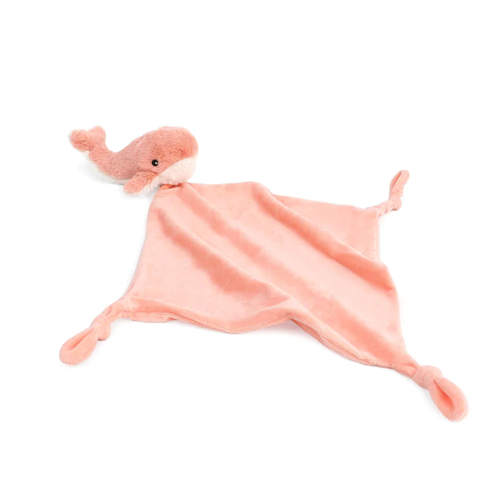 CORAL WHALE KNOTTED SECURITY BLANKIE Security Blankie MON AMI   