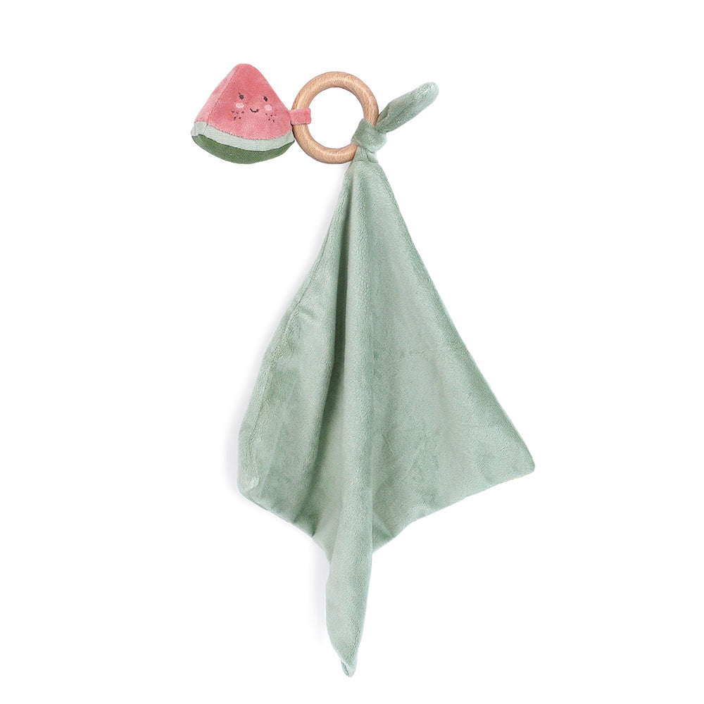 WATER MELONIE WOOD TEETHER SECURITY BLANKIE Security Blankie MON AMI   