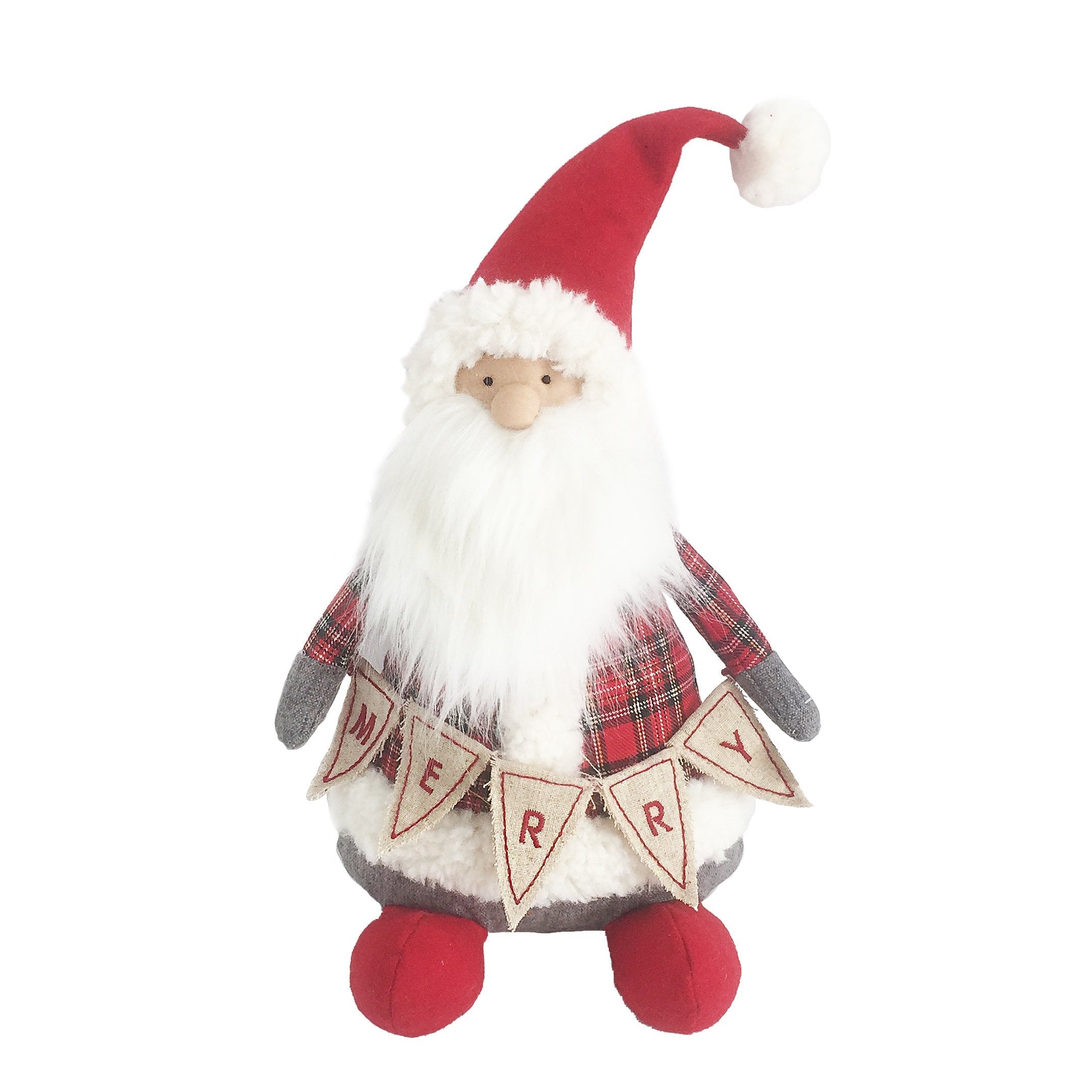 MERRY TARTAN SANTA SHELF SITTER Doll MON AMI   