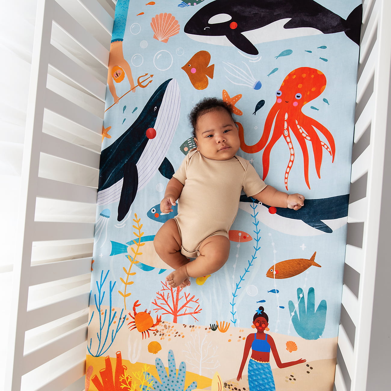 Beyond The Reef Standard Size Crib Sheet Crib sheets Rookie Humans   