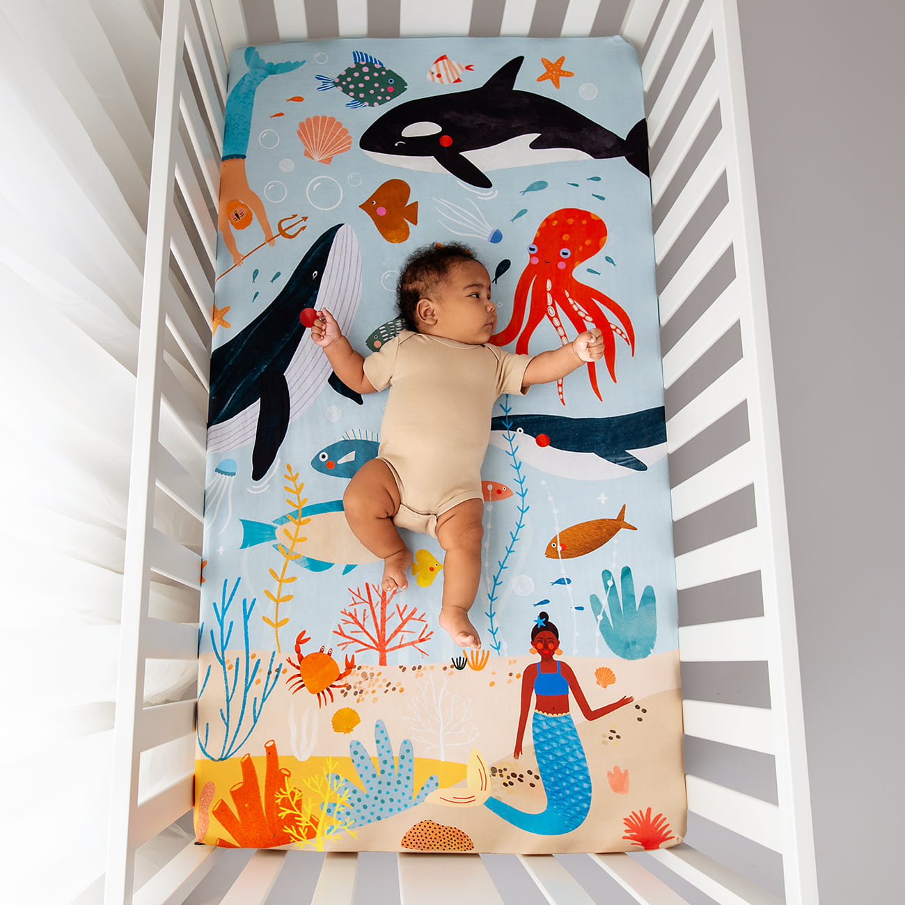 Beyond The Reef Standard Size Crib Sheet Crib sheets Rookie Humans   