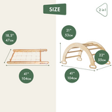 2in1 Montessori Climbing Set: Climbing Arch/Rocker Balance + Climbing Net – Beige