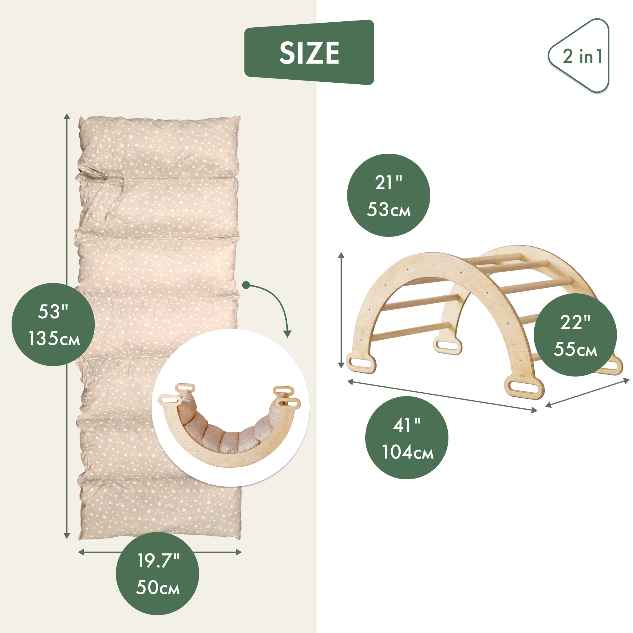 Cushion for Climbing Arch & Rocker Balance – Beige Climbing Accessories Goodevas   