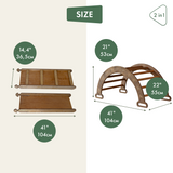 2in1 Montessori Arch Set: Climbing Arch/Rocker Balance + Slide Board/Climbing Ramp