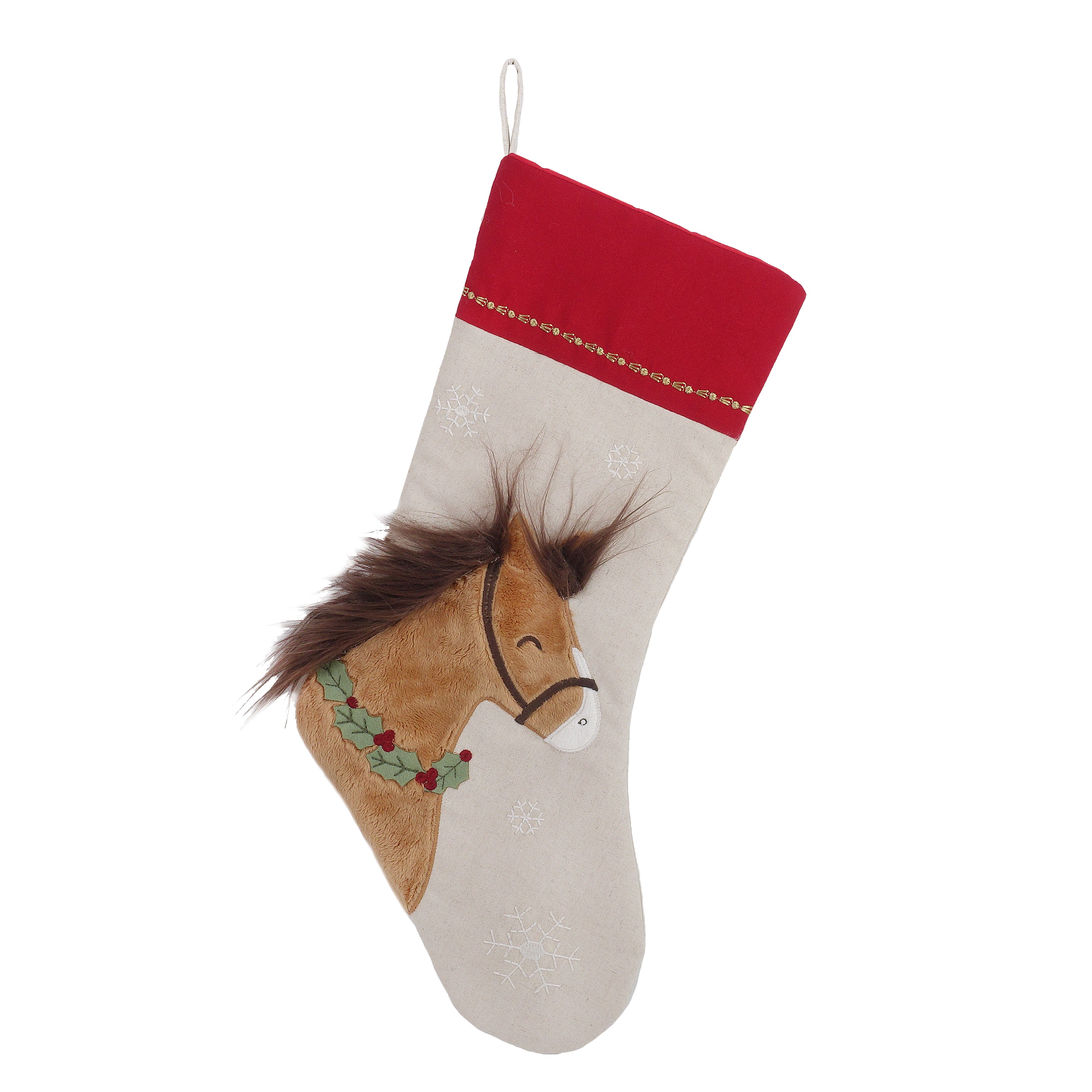 Horse & Holly Stocking Stocking MON AMI   