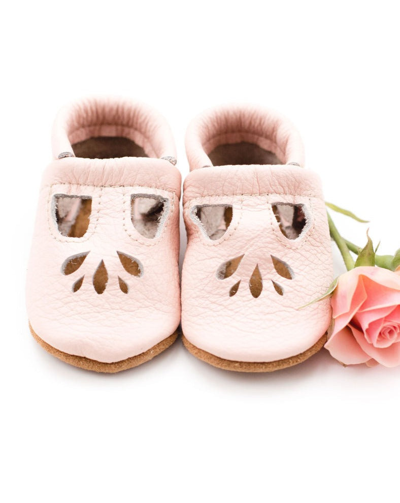 Rose Blush LOTUS T-strap Shoes Baby and Toddler Baby Shoes Starry Knight Design   