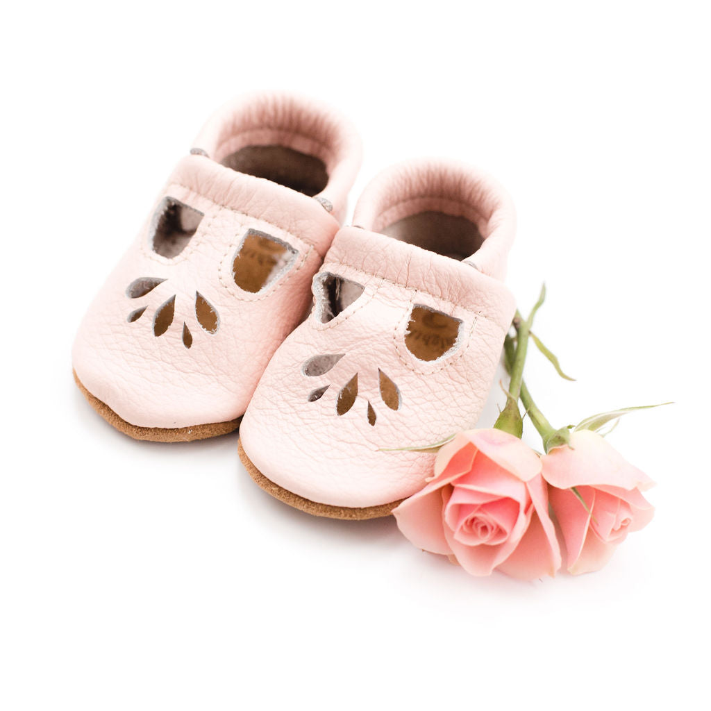 Rose Blush LOTUS T-strap Shoes Baby and Toddler Baby Shoes Starry Knight Design   