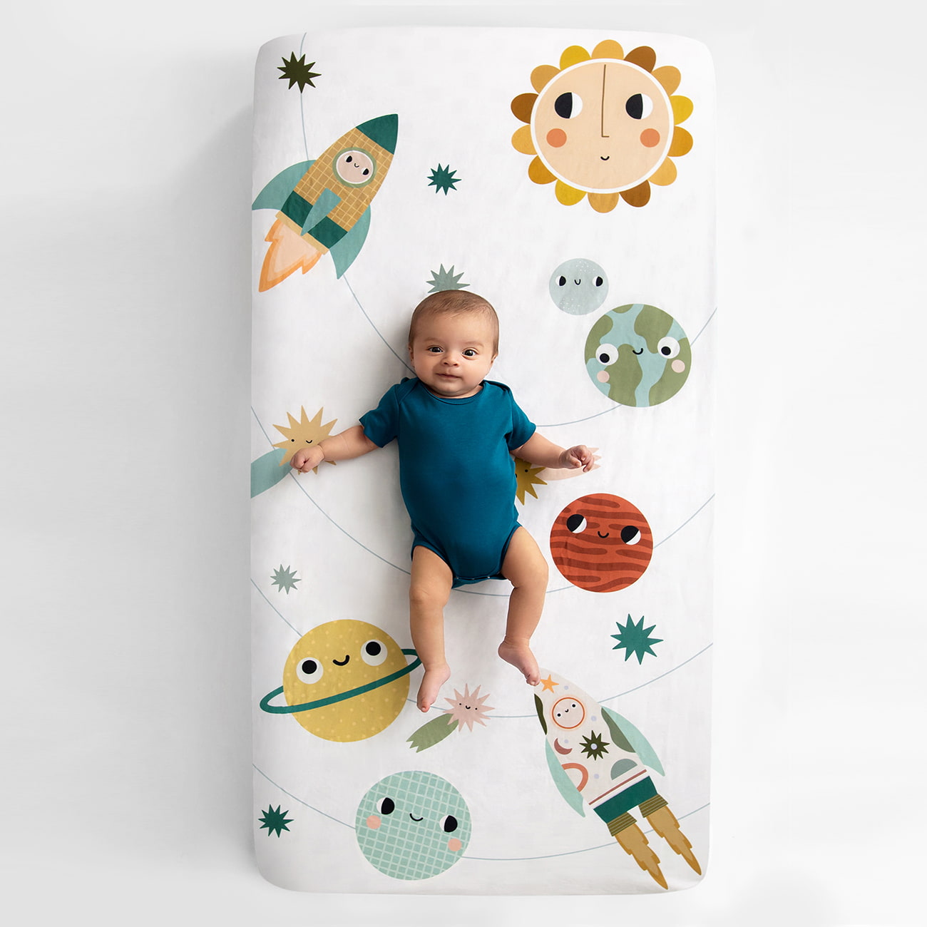 Space Explorer Standard Size Crib Sheet Crib sheets Rookie Humans   