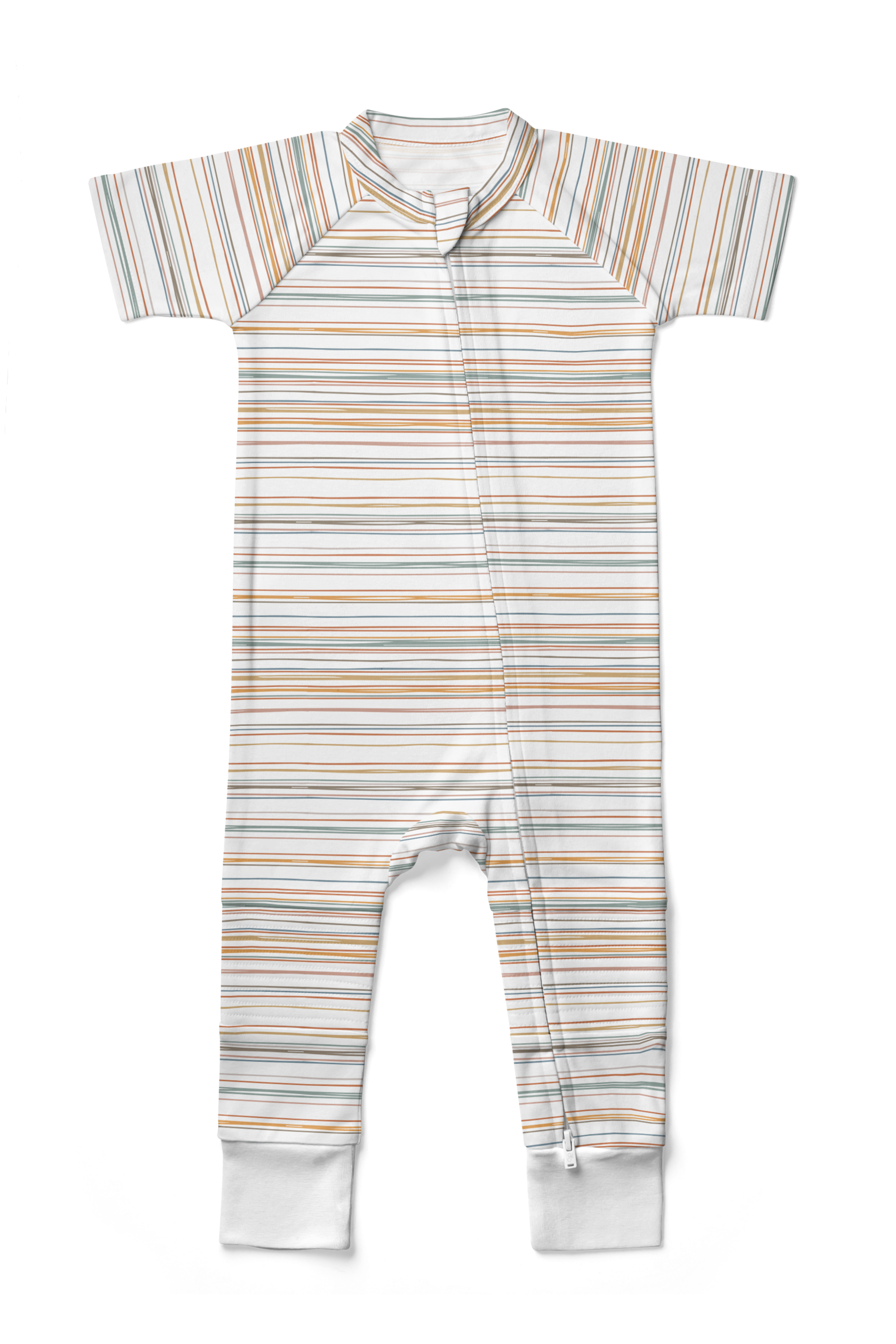 S/S ZIPPER ONEPIECE | BOARDWALK STRIPE footies goumikids   