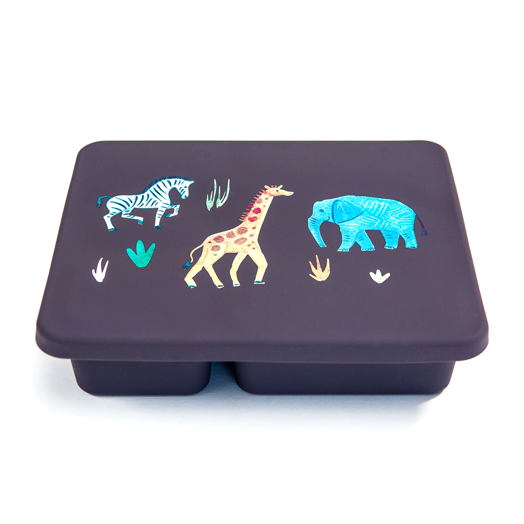 Silicone Bento Box Safari Faded Black  Austin Baby Collection   