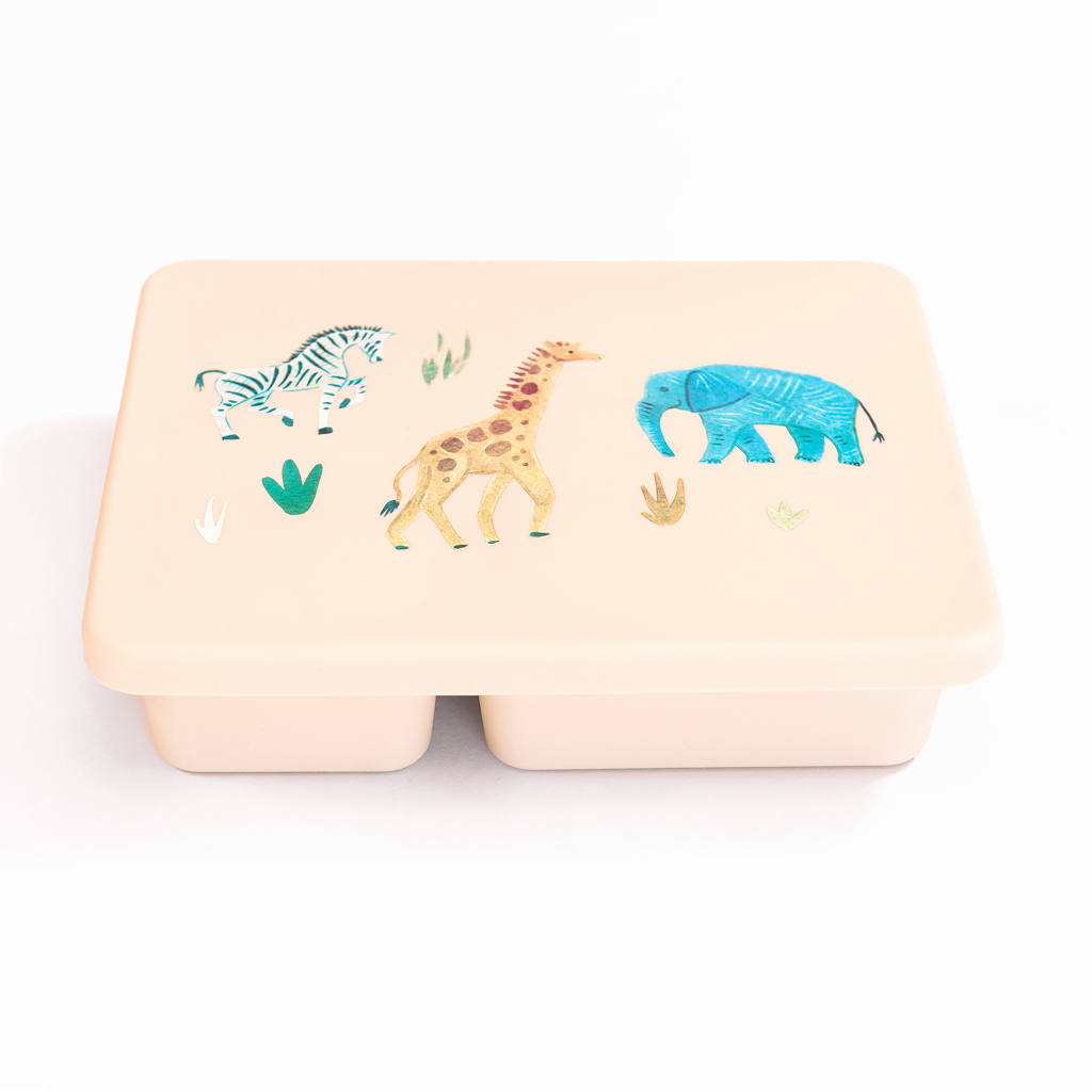 Silicone Bento Box Safari Warm Cream  Austin Baby Collection   