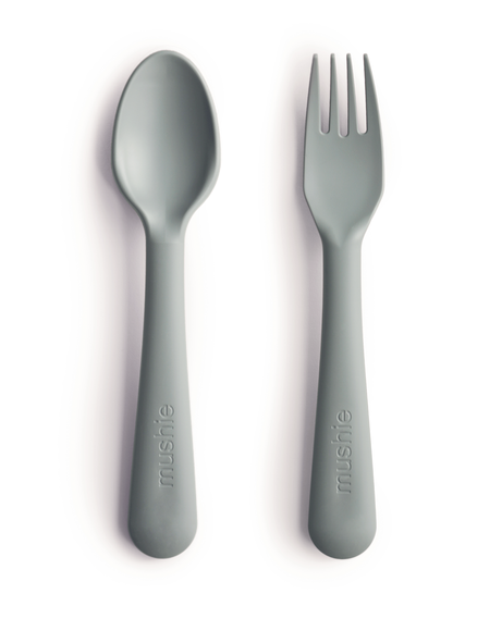 Mushie Fork and Spoon Set  Sage