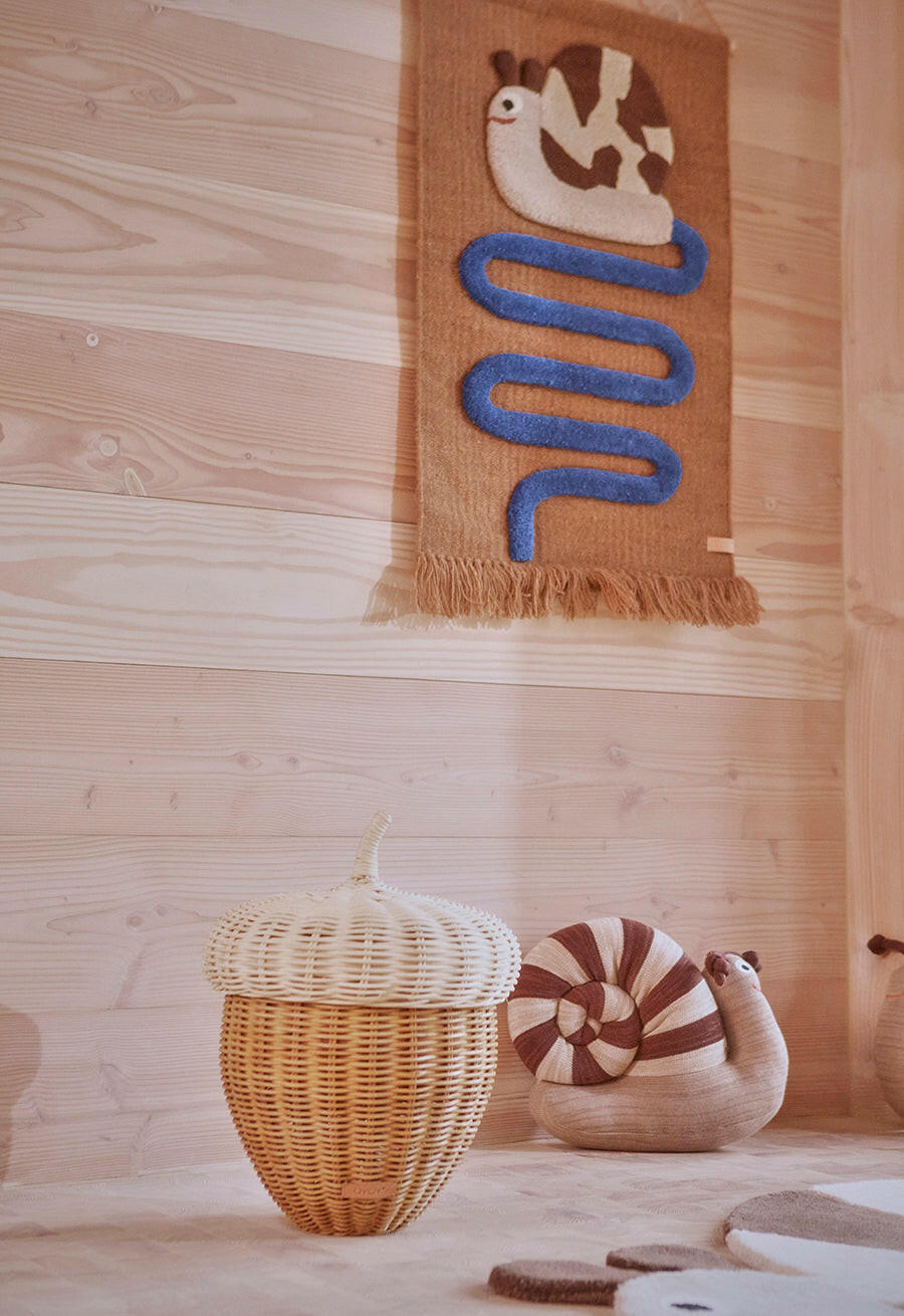 OYOY SALLY SNAIL ON THE WAY WALL RUG BLUE