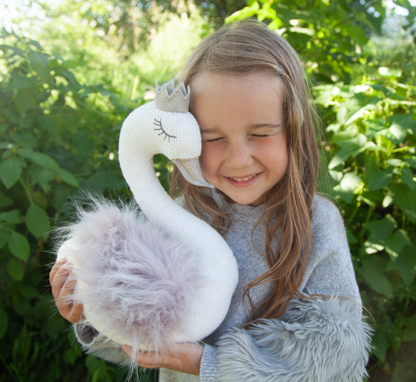 'Sofi' Princess Swan Knit Stuffed Animal