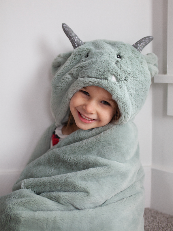 'Dax' Dragon Plush Hooded Blanket