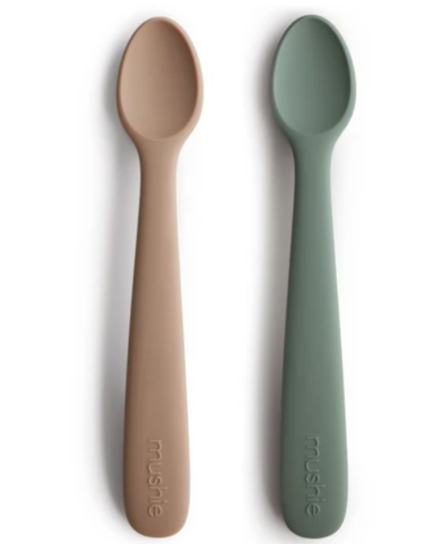 Mushie Silicone Feeding Spoons Thyme Natural