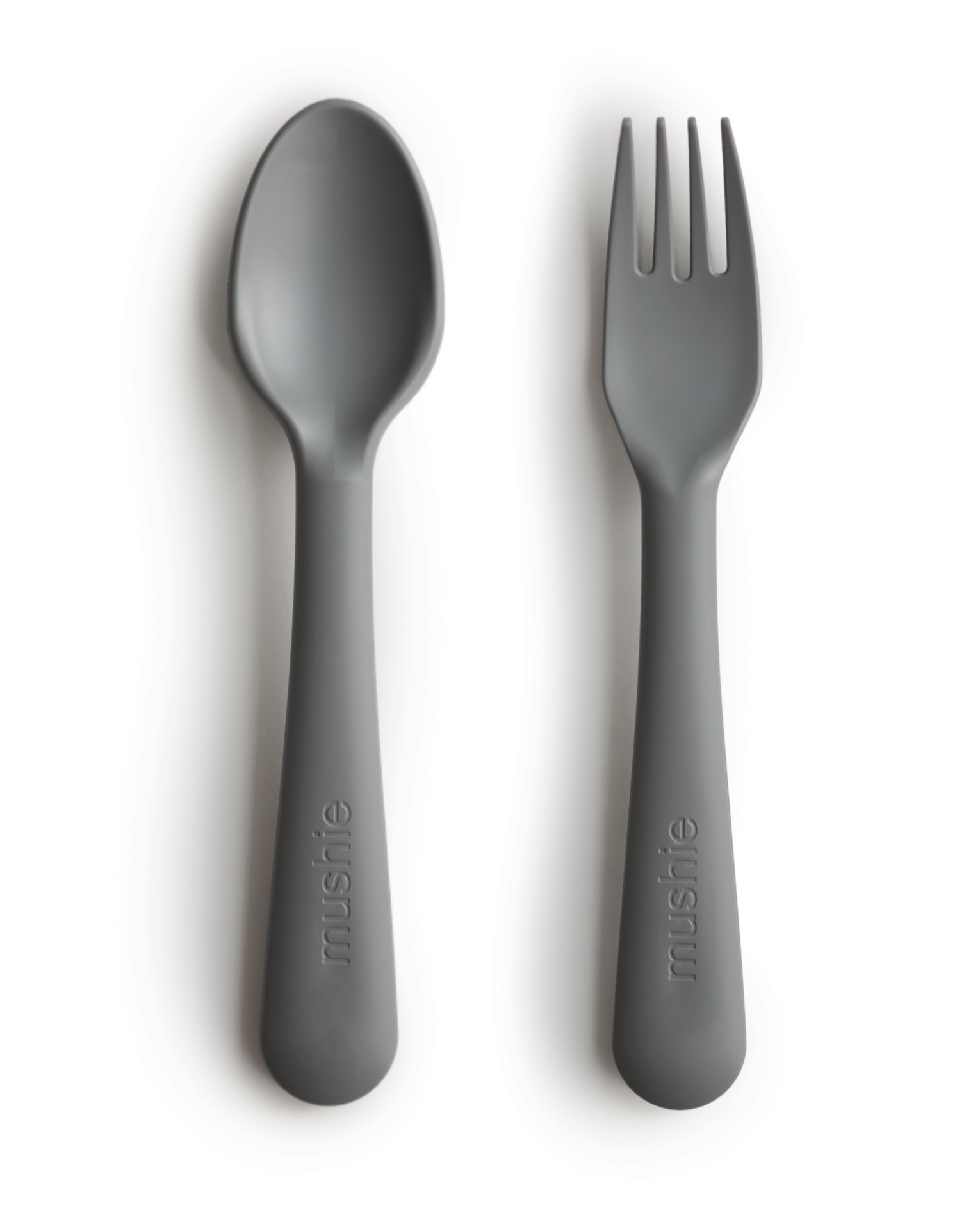 Fork and Spoon Set -Smoke feeding Mushie   