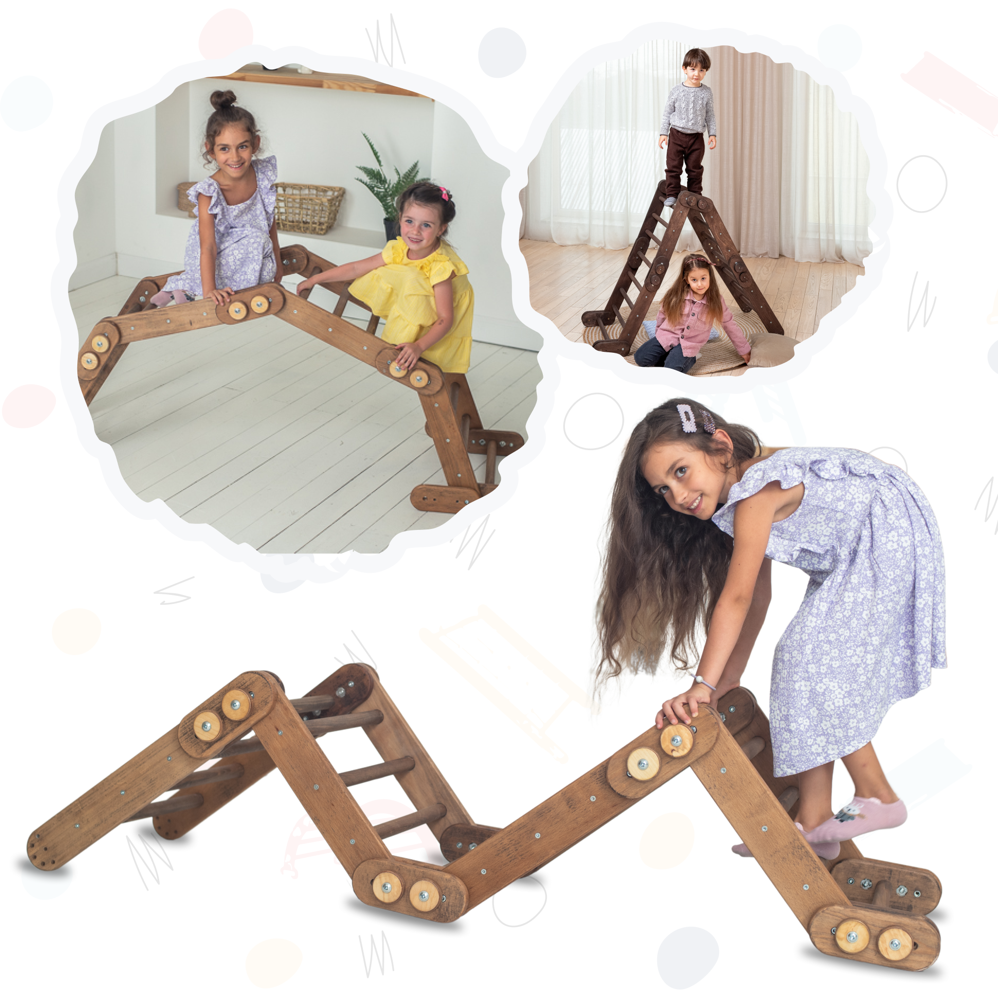 Snake Ladder – Montessori Climber for Kids 1-7 y.o. – Chocolate Single Ladders Goodevas Chocolate  