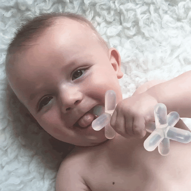 The best baby teether: 1-pack natural hevea tree rubber teether TEETHER Moonjax®   