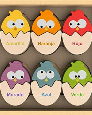 Color N Eggs Bilingual Puzzle Wooden Toys BeginAgain   