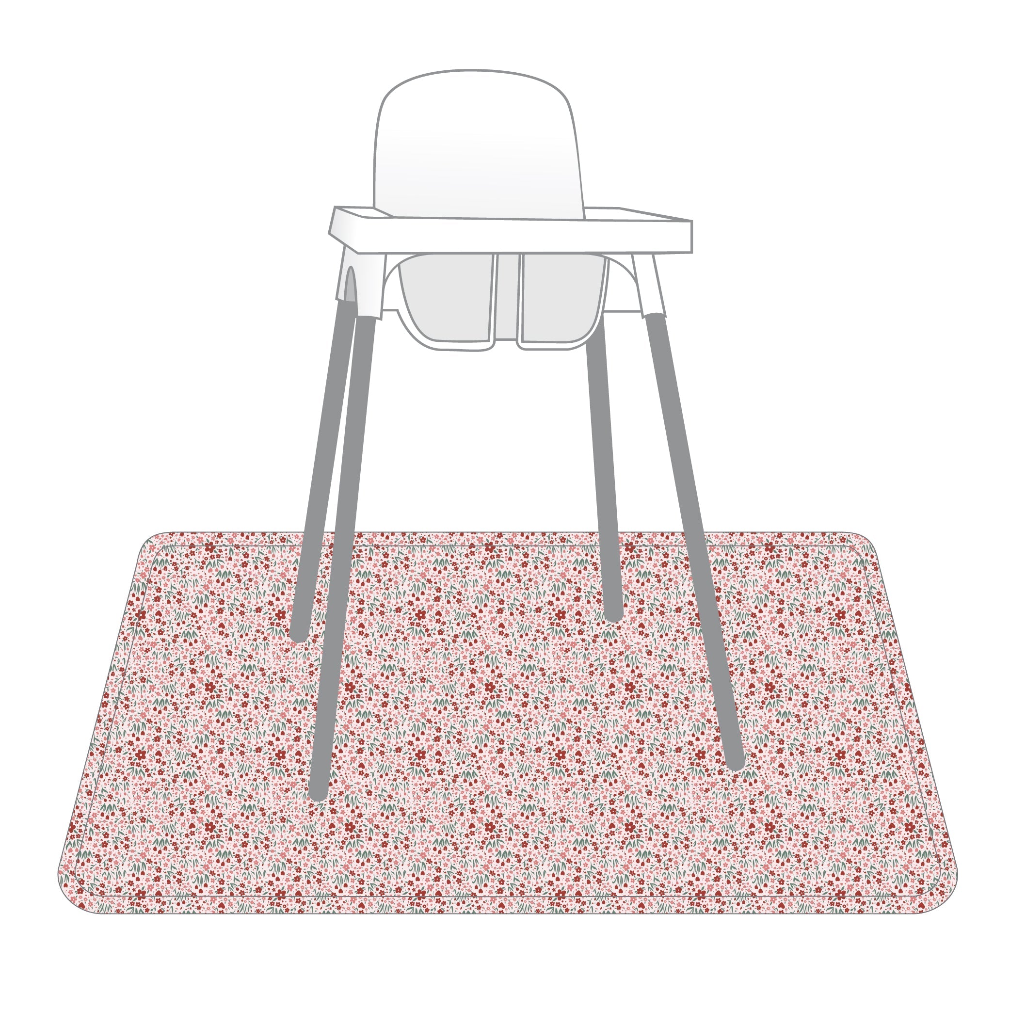 Blushing Blooms Splash Mat - A Waterproof Catch-All for Highchair Spills and More!  BapronBaby   