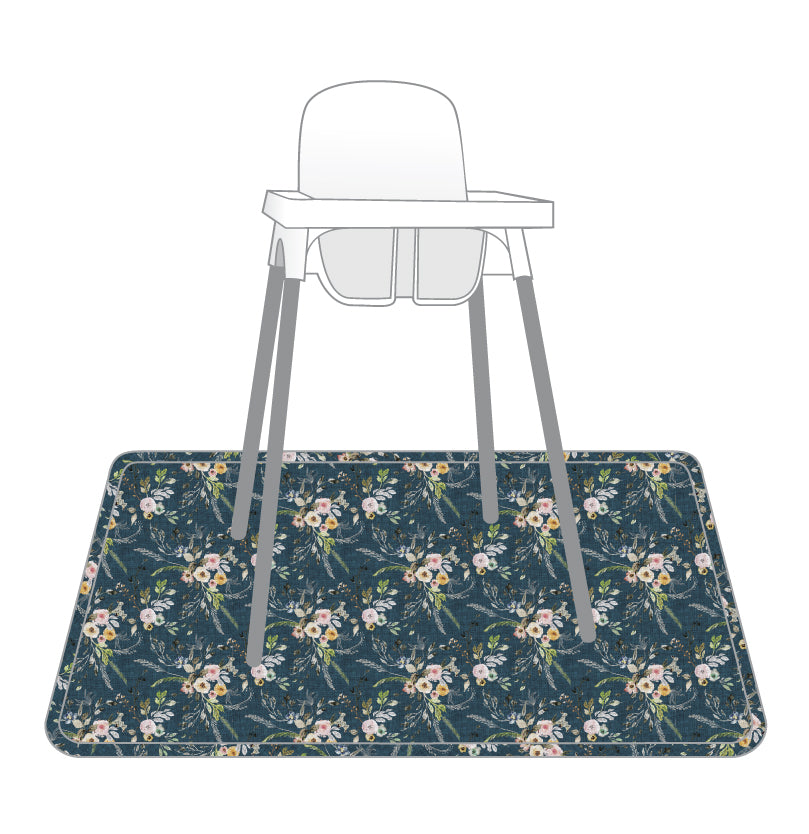 Boho Floral Splash Mat - A Waterproof Catch-All for Highchair Spills and More!  BapronBaby   