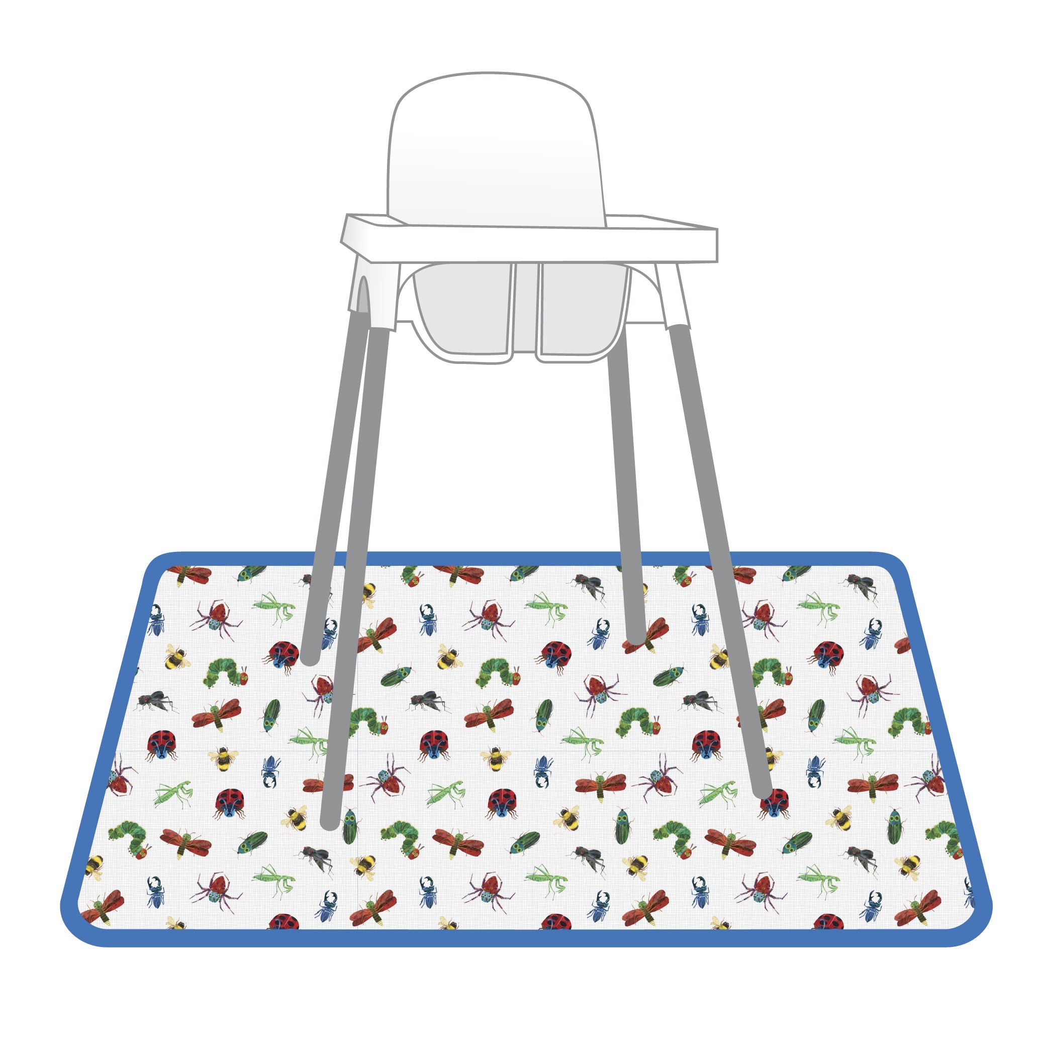 Bug World Splash Mat - from the World Of Eric Carle - A Waterproof Catch-All for Highchair Spills and More!  BapronBaby   