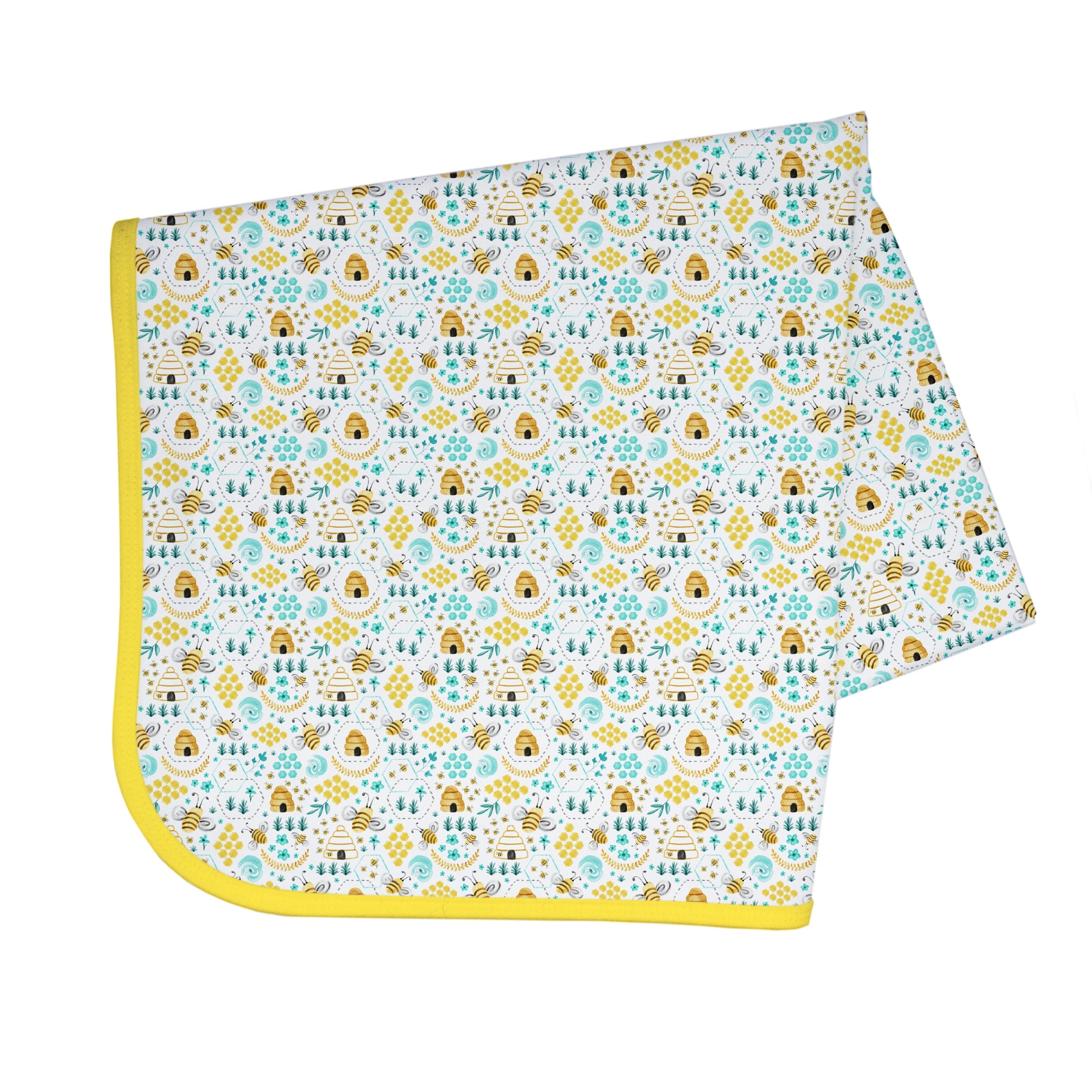 Busy Bees Splash Mat - A Waterproof Catch-All for Highchair Spills and More!  BapronBaby   