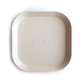 Kids Dinner Plates by Mushie | Square Dinnerware Plates - Set of 2 Ivory