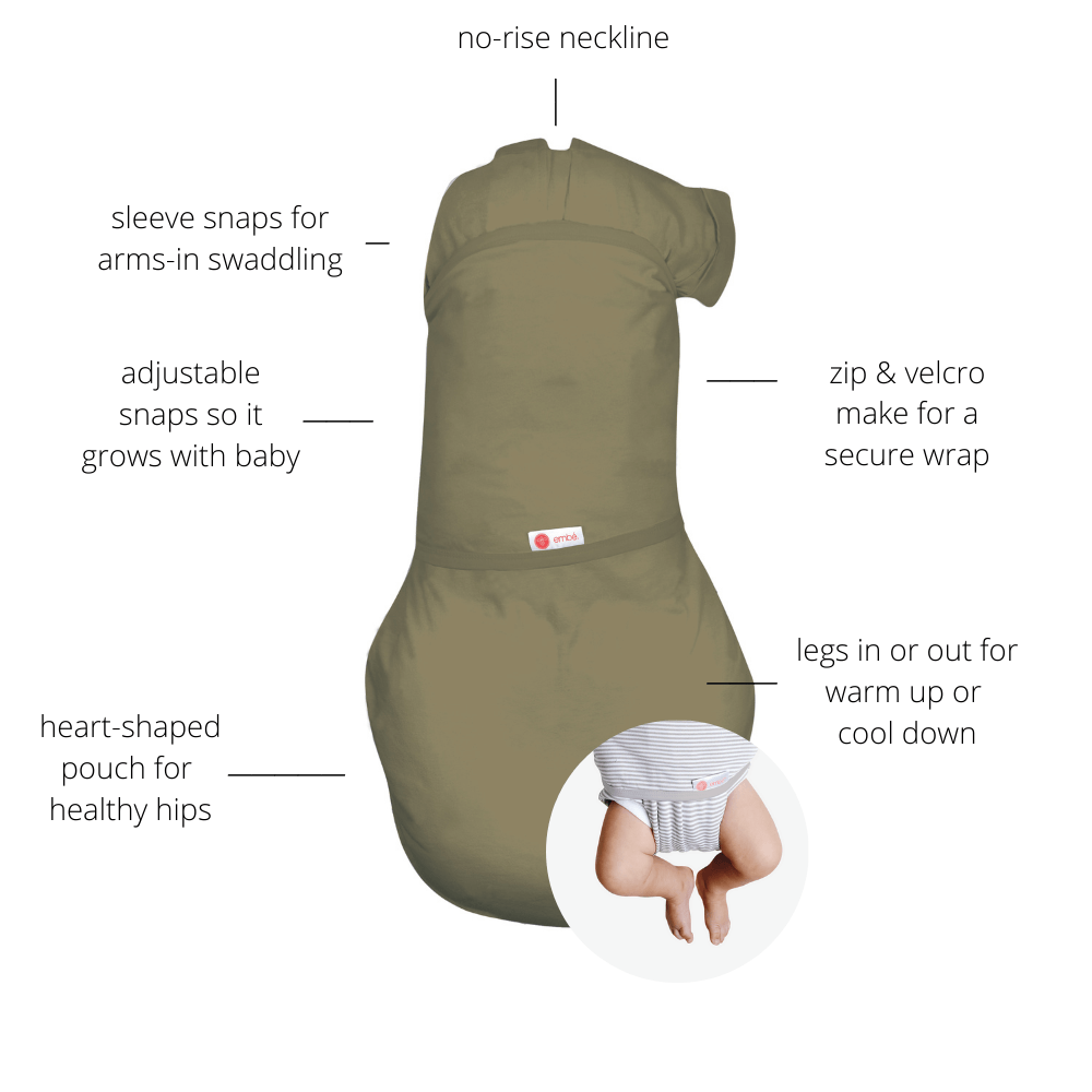 PREEMIE Swaddle (4-6lbs) | Moss 100% Cotton Jersey embé®   