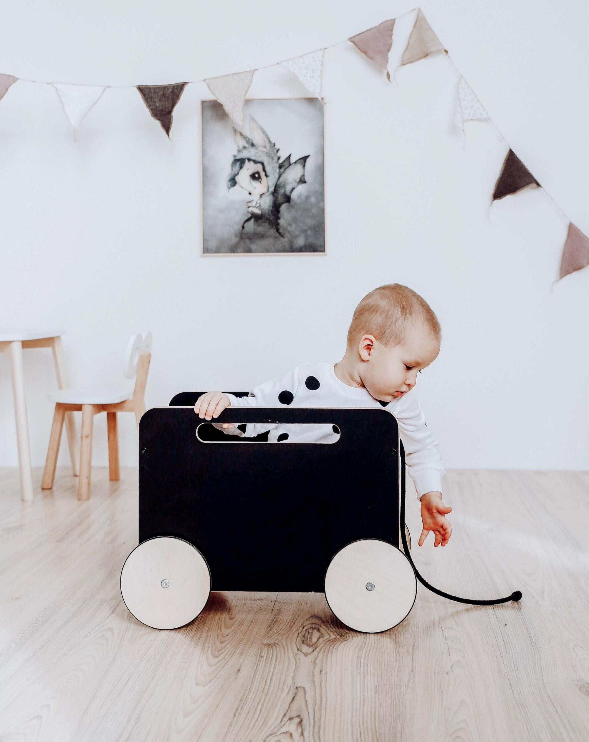 Toy Chest On Wheels  - Blackboard or white Kids Toys Ooh Noo   