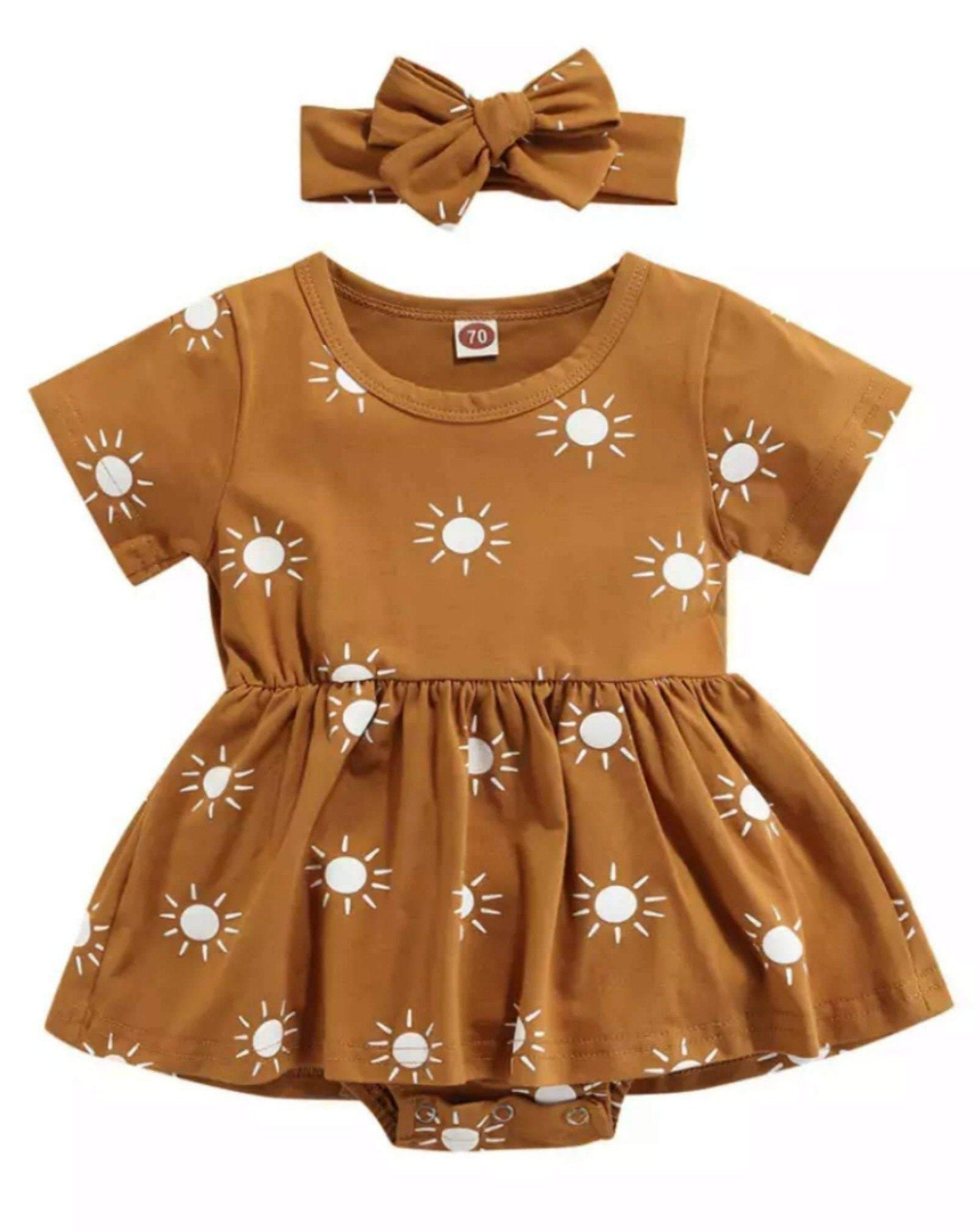 Sunny Days Dress and Headband Set Baby Clothing Tiny Trendsetter Inc.   