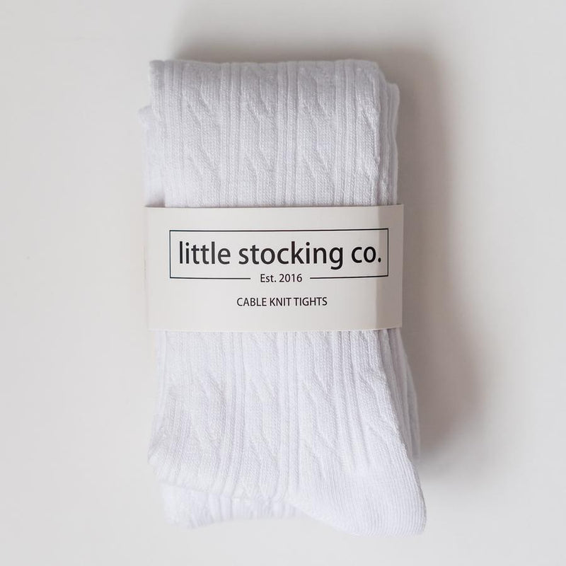 White Cable Knit Tights – Little Wonder & Co