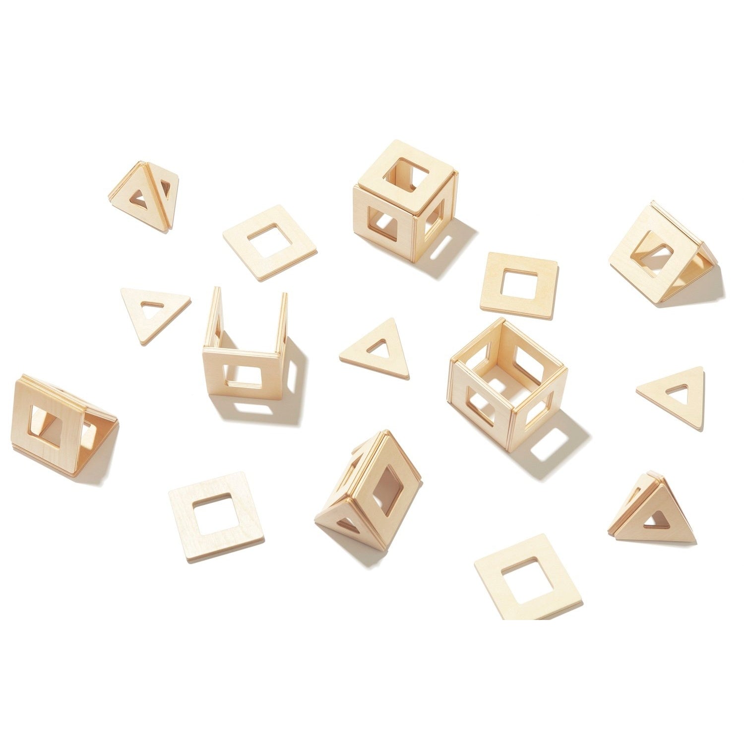 Earth Tiles - Wooden Magnetic Tiles - Natural Birch Magnetic Block Big Future Toys   