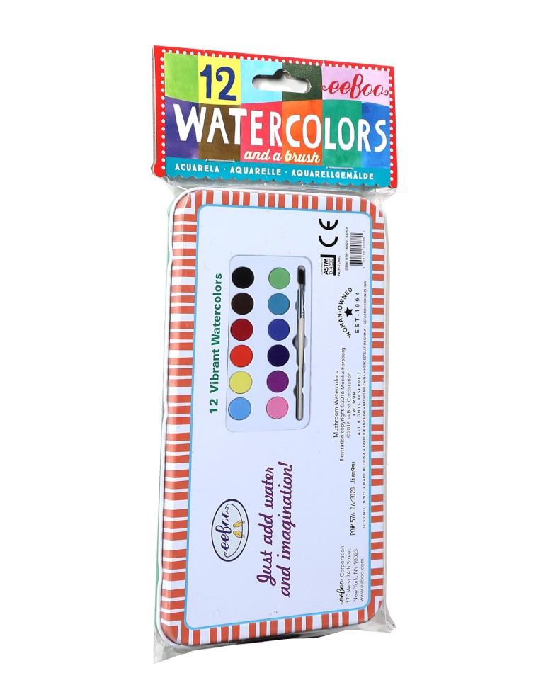 Mushroom 12-pod Watercolor Set Arts & Crafts eeboo   