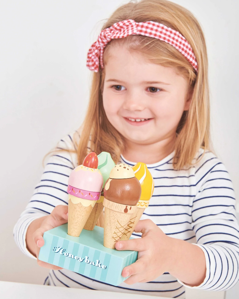 Le Toy Van Wooden Ice Cream Cones Pretend Play Le Toy Van   