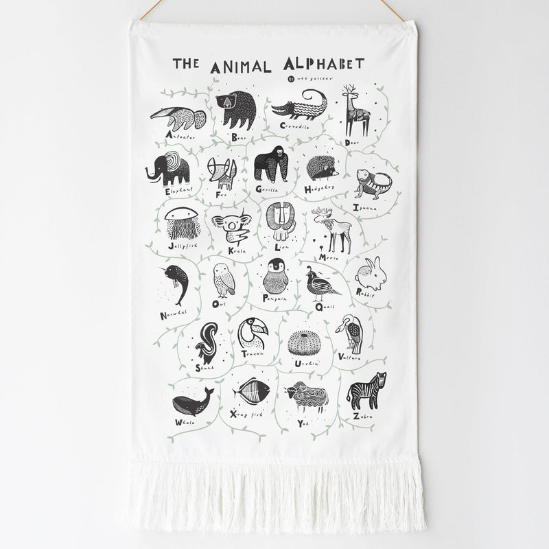 Animal Alphabet Printed Tapestry