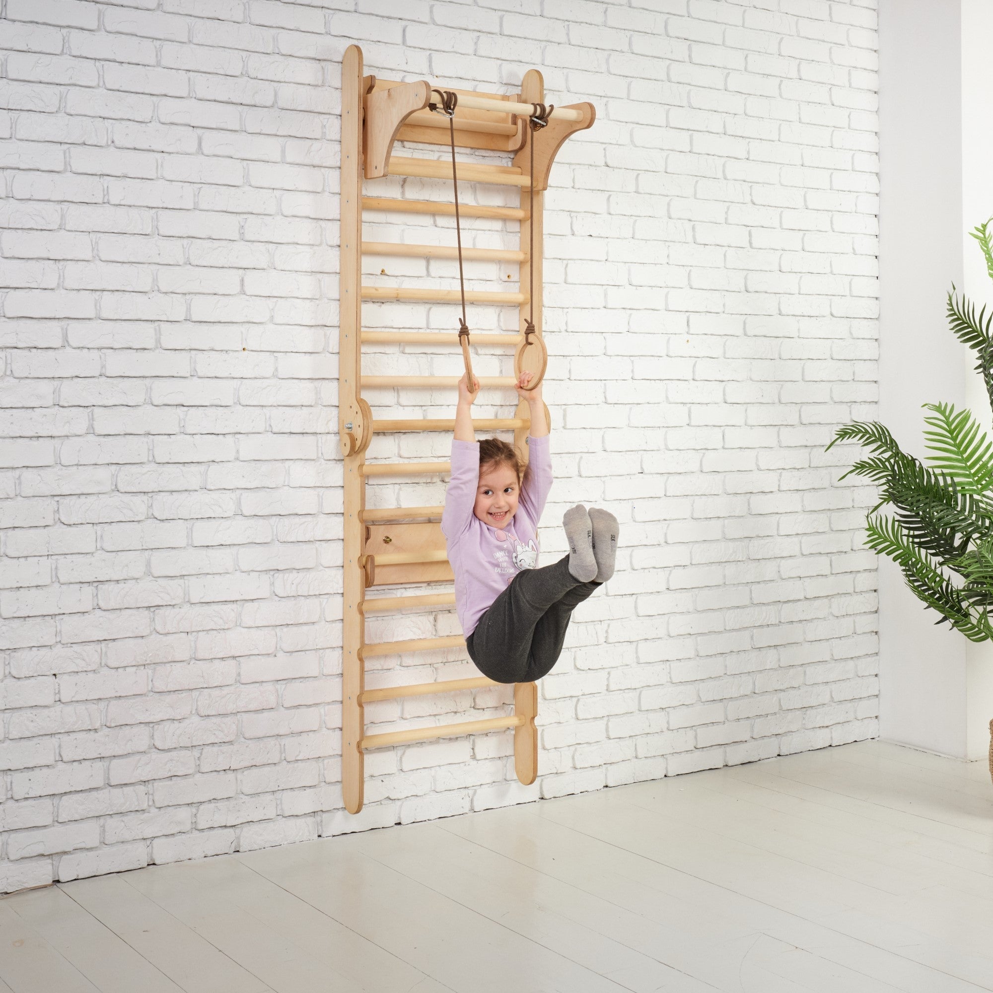 Wooden Swedish Wall / Climbing ladder for Children + Swing Set Swesdish wall Goodevas   