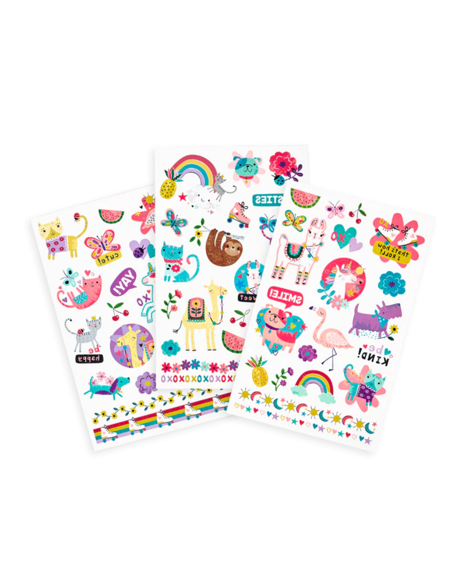 Tattoo Palooza: Funtastic Friends Glitter Temporary Tattoos - 3 Sheets Art Supplies OOLY - Art & School Supplies   